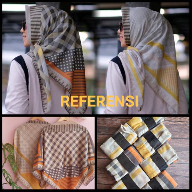 HIJAB SEGI EMPAT DEENAY KW MOTIF KOTAK