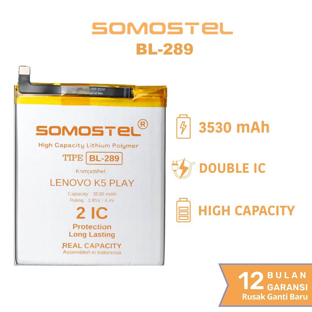 Somostel - BL289 Lenovo K5 Play Batre Batrai Baterai