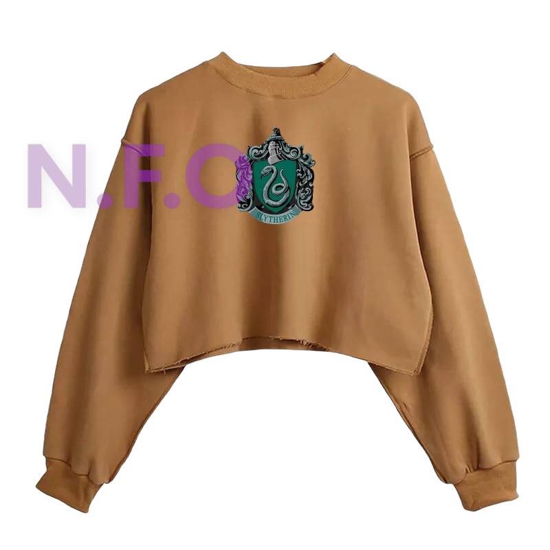 SLYTHERIN LOGO HARRY POTTER CROPE SWEATER BAHAN FLEECE (V1)