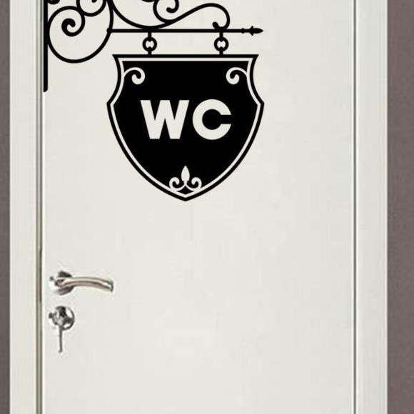  Wall  Stiker  WC Sign Pintu  Kamar  Mandi  Toilet Cutting 