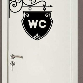 Wall Stiker WC  Sign Pintu  Kamar Mandi Toilet Cutting 