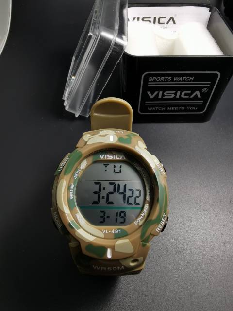 Jam tangan digital Sporty loreng army water Resist Visica 491