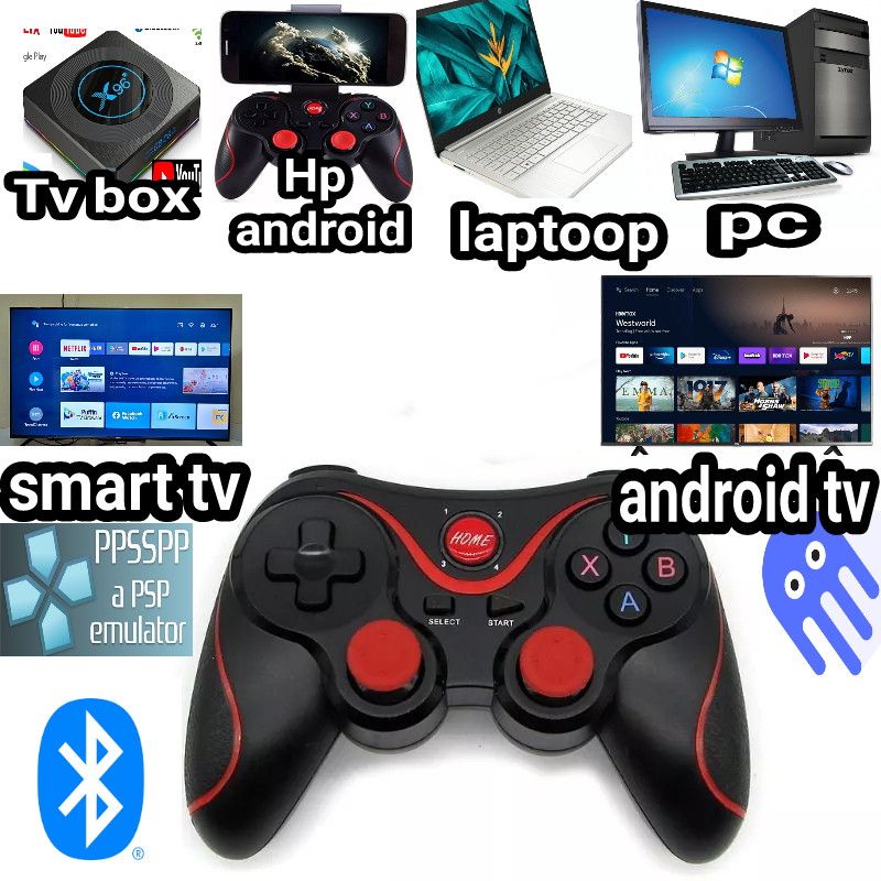 stik game Gamepad x3 bluetooth untuk tv box hp Android smart tv android tv tablet pc tablet laptoop