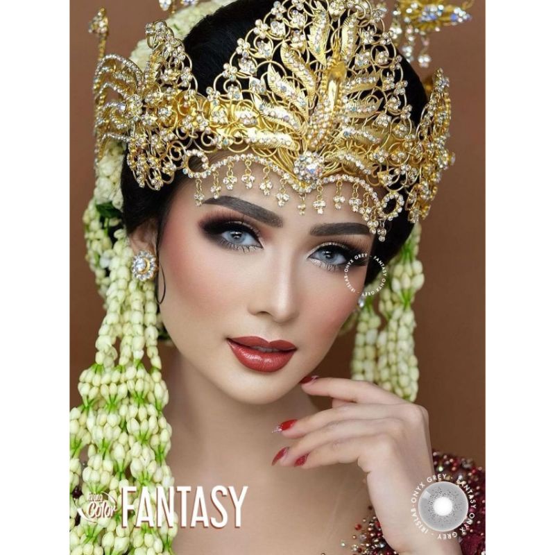 Softlens LIVING COLOR FANTASY 14.4 MM ONYX GREY MINUS -0.50 S.D -6.00 by IRISLAB