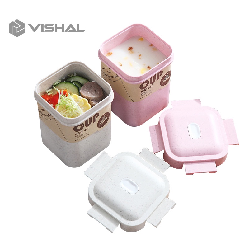 VISHAL Cangkir Sup 550ml /Anti Bocor Tumpah Portable Sop Cup /Dapat dipanaskan VS-60