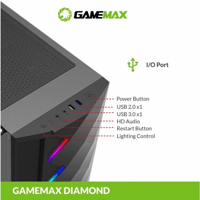 PC Case Gamemax Black Diamond ATX