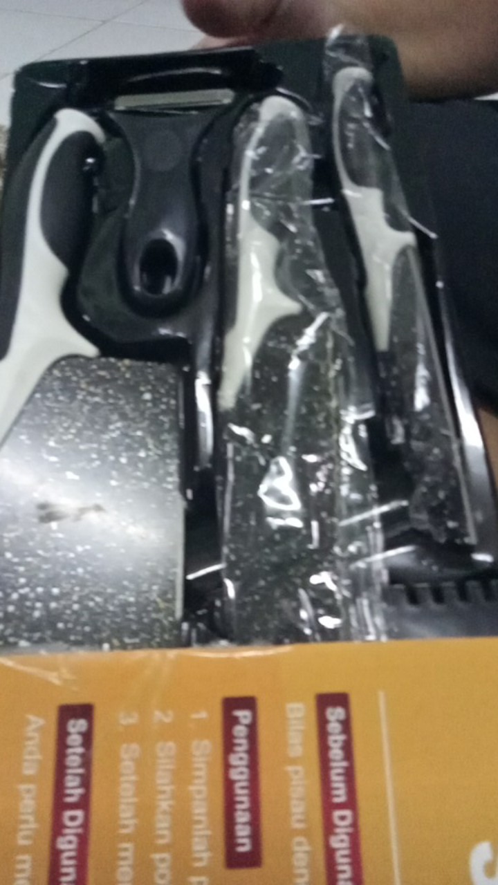 Pisau Dapur Isi 5pcs Hitam Pisau Set 5 Pcs  Pisau Dapur Set