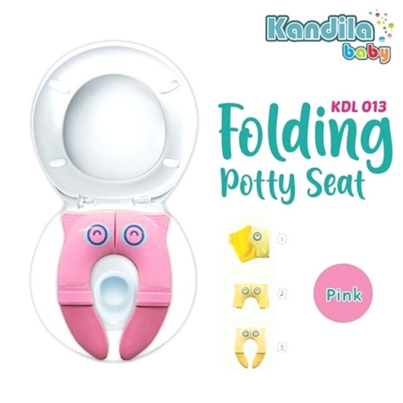 Kandila Baby Folding Potty Seat KDL013 Alas Dudukan Anak Bayi Kloset Lipat Traveling Anti Slip + Pouch Simpan