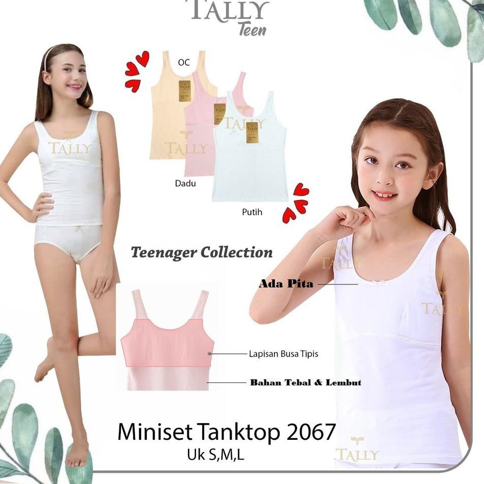 Singlet Tally 2067 Miniset Tank Top Busa Tipis Anak Cewek ABG PREMIUM Remaja Perempuan Busa Tipis