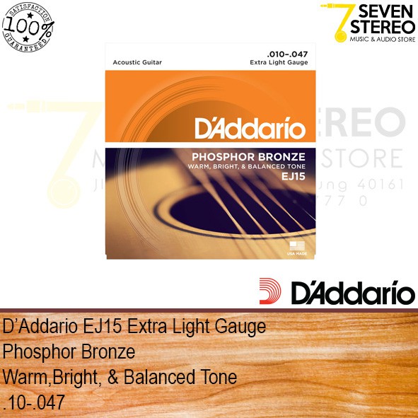 D Addario EJ15 Phosporus Bronze Wound Acoustic String