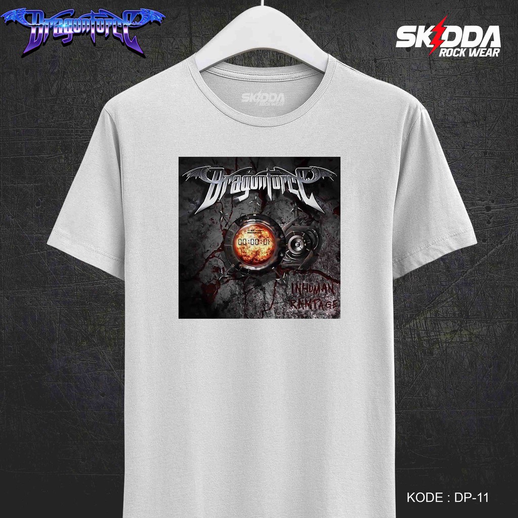 T Shirt Kaos Band Rock DRAGONFORCE - Premium White DTG Printing