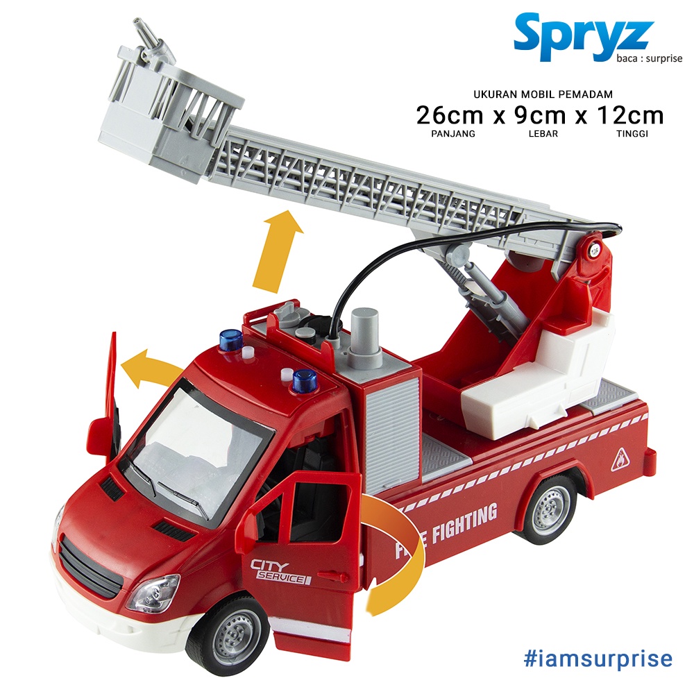 Spryz Citysquad NEW 1:16 Mobil Pemadam &amp; Reparasi Jalan Friction Suara &amp; Lampu