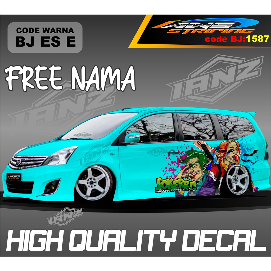DECAL STIKER MOBIL GRAN LIVINA MOTIF JOKER / VARIASI STIKER MOBIL PAJERO SPORT / STIKER MOBIL AVANZA / VARIASI STIKER MOBIL XENIA / STIKER MOBIL TERMURAH