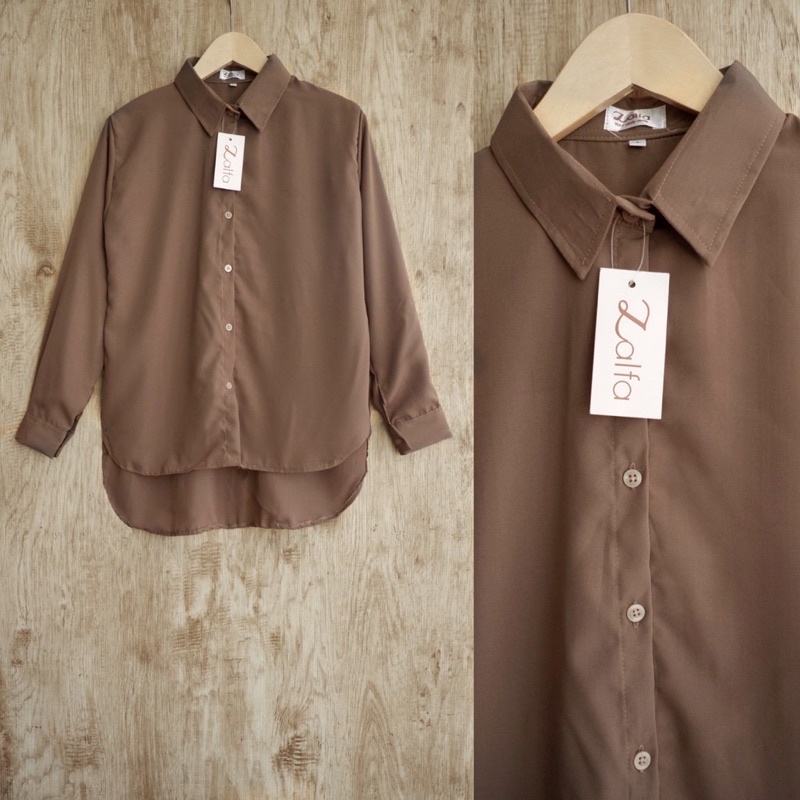 KEMEJA WANITA BASIC by ZALFA-Choco