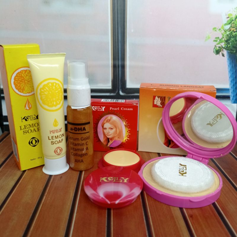 PAKET KELLY KOMPLIT 4IN1 ORIGINAL BPOM | LEMON SOAP 25G+ SERUM GOLD+CREAM KELLY 5G+BEDAK KELLY