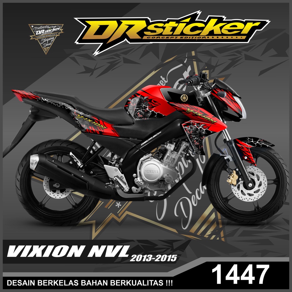 Dekal Sticker VIXION NVL 2013-2015  Full Body Stiker Skotlet VIXION Desain Samurai Stiker full body 