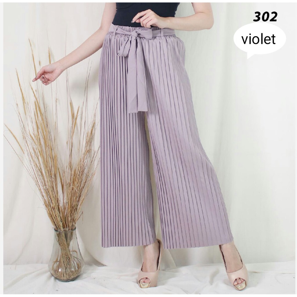 KULOT PLISKET CELANA PLISKET 302 PLEATS PANT KULOT PRISKET KULOT PANJANG PLISKET REMPEL FLOWY