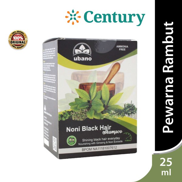 Ubano Shampoo Noni Black Hair 25 mL / Pewarna Rambut Hitam / Hair Color Black / Shampoo Uban