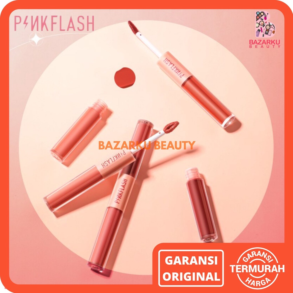 Pinkflash Lipcream DoubleSense  2In1 Duo Lipstick Velvet Pinkflash Lipcream Pinkflash Lipstick Pinkflash Lipstik Pinkflash Lipmatte Pinkflash Lip Velvet Pink Flash