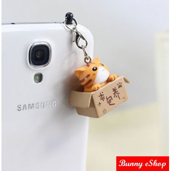 Earphone Jack Plug (Dust Plug) Kucing Dalam Dus - Yellow [EJP-0007]