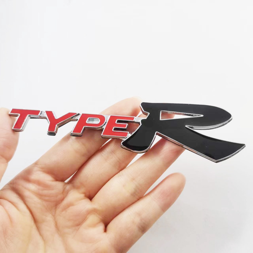 1pc Stiker Emblem Logo Tipe R Bahan Metal Untuk Bagasi Belakang Mobil