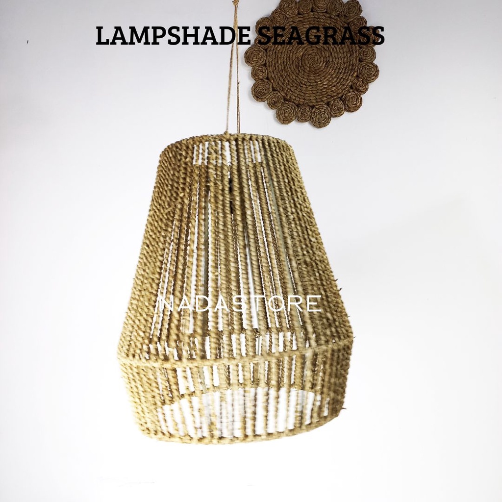 NADASTORE - SEAGRASS LAMPSHADE WITH METAL FRAME / CUP LAMPU SEAGRASS UNIK AESTHETIC