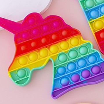 ✅COD FREEONG POP IT RAINBOW FIDGET TOY PUSH BUBBLE UNICORN LOVE KOTAK MAINAN VIRAL PENGHILANG STRESS-UNICORN