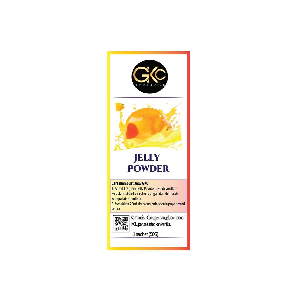 Jelly Powder / Bubuk Jeli GKC Heritage Bukan Nutrijel , Agar Agar , Konyaku