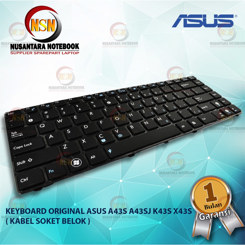 Keyboard Original Asus A43s A43SJ K43s X43S K43SA A43SA K43SJ Series Kabel Soket Belok