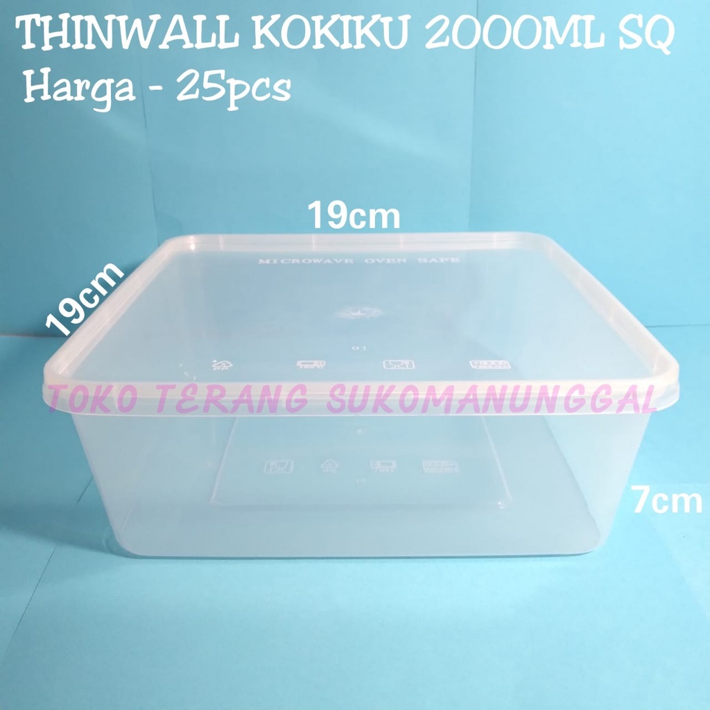 Thinwall food container 2000ml / Kotak Makan Bening / Mangkok plastik / Mangkok Bening