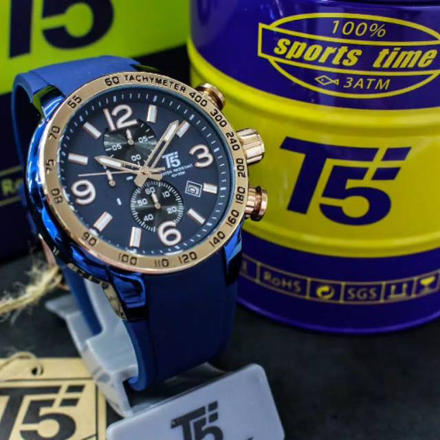 JAM TANGAN T5 ORIGINAL H3450/H-3450 READY TERMURAH JAM PRIA CHRONO AKTIF