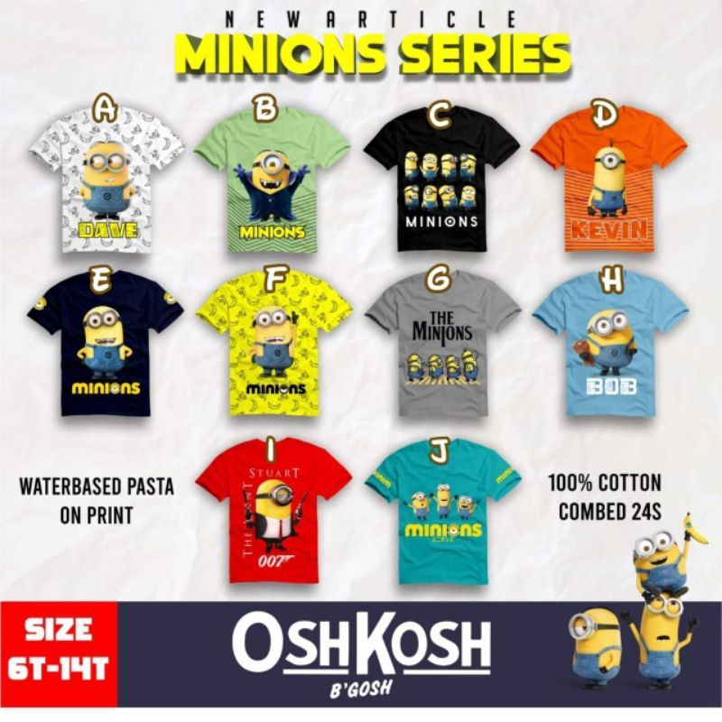 kaos anak cowok minion series 6-14y by polkka