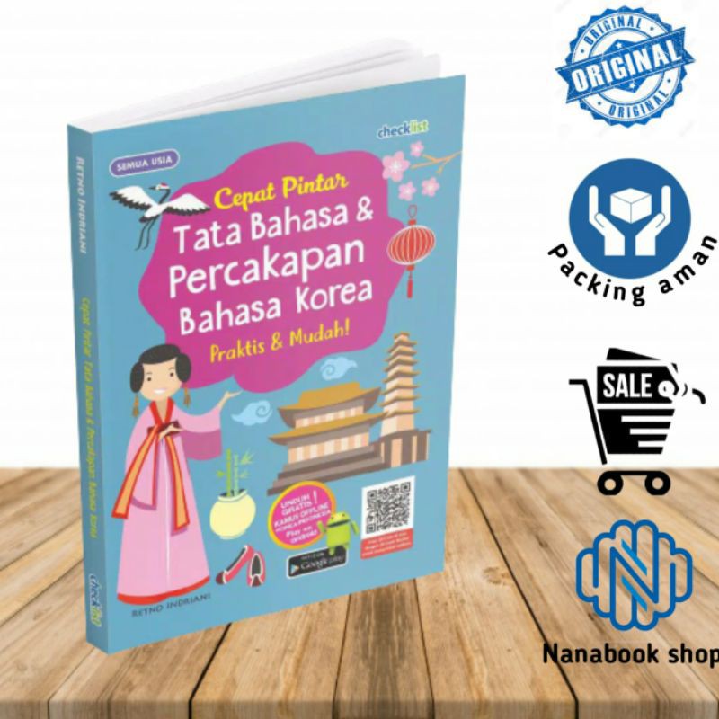 BUKU BAHASA KOREA CEPAT PINTAR TATA  BAHASA & PERCAKAPAN BAHASA KOREA PRAKTIS DAN MUDAH