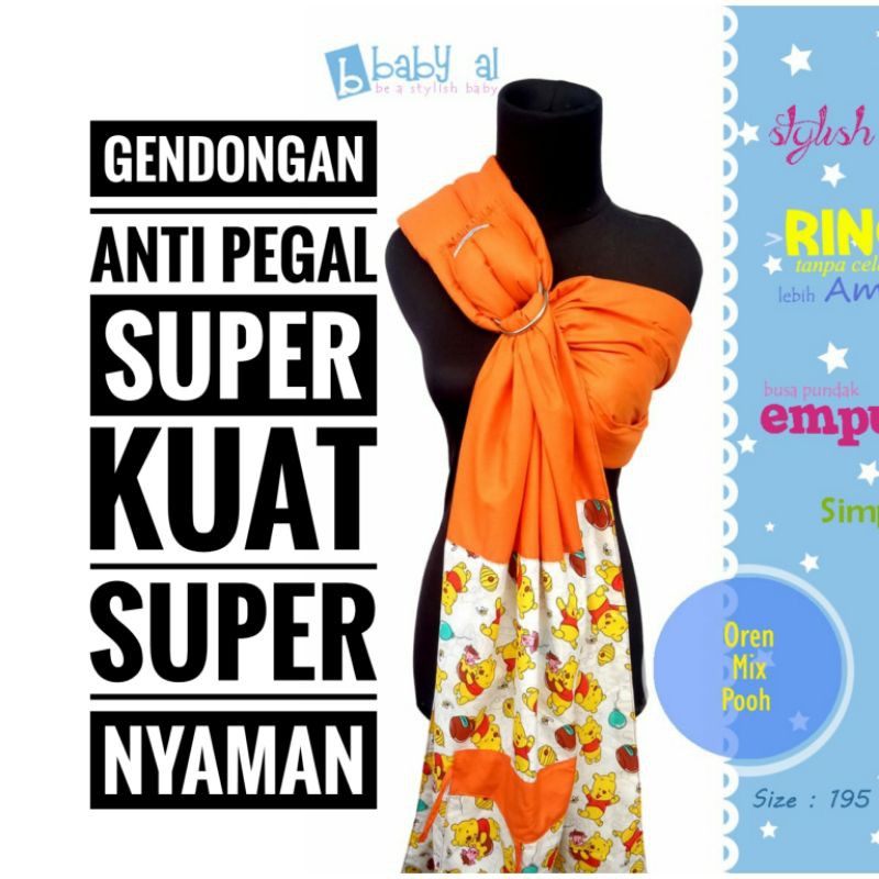 GENDONGAN BAYI Premium RING SLING - Gendongan Bayi Samping - selendang bayi Perlengkapan bayi lahir