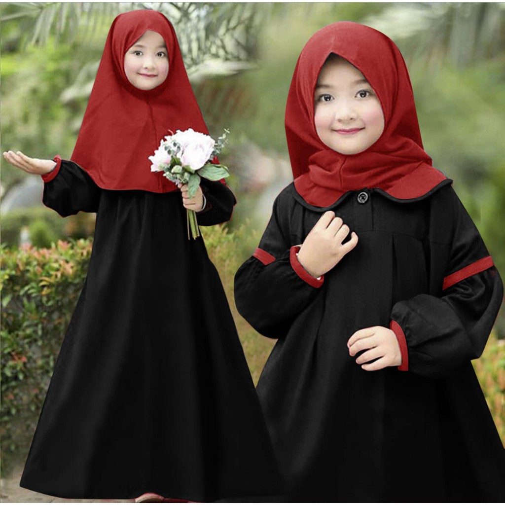 HOPYLOVY - Pakaian Muslim Anak Gamis Babydoll Kids