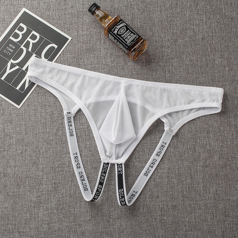 Celana Dalam Pria Transparan Hot Tipis Open Crotch Sexy G String Low Waist dewasa Thong Y056