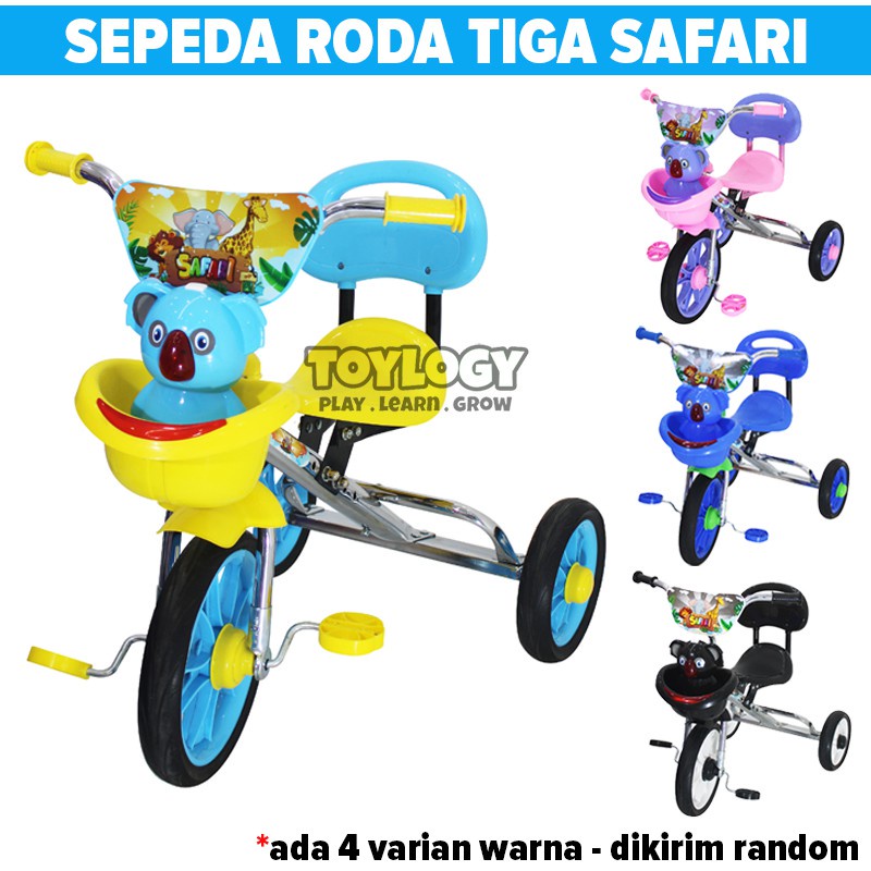 Mainan Anak Sepeda Roda Tiga 3 Safari Sandaran Tricycle BMX PMB 719