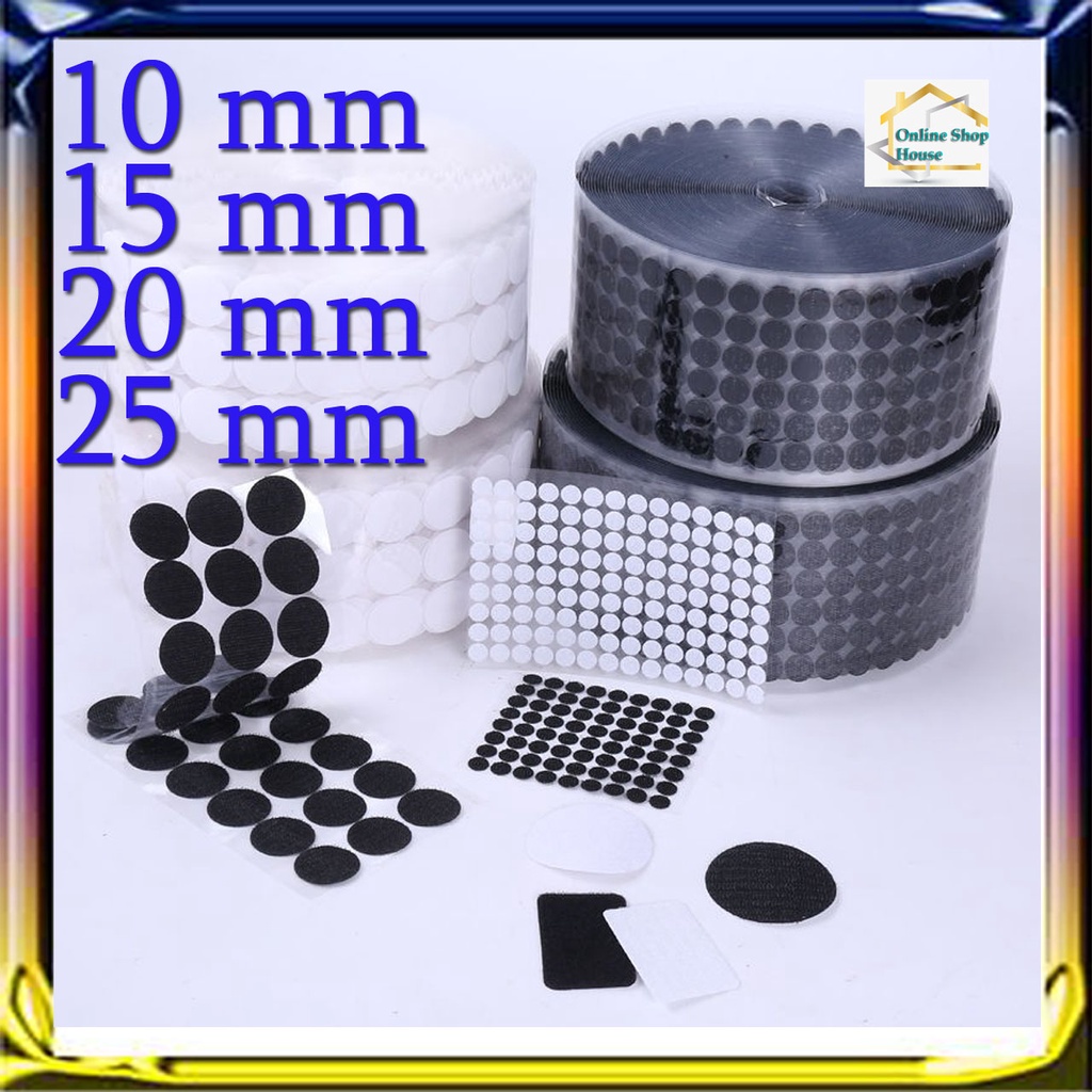 

Velcro Tape Bulat 50 Pasang 1cm 1,5cm 2cm 2,5cm Hook And Loop Sticker Double Side Perekat Serbaguna