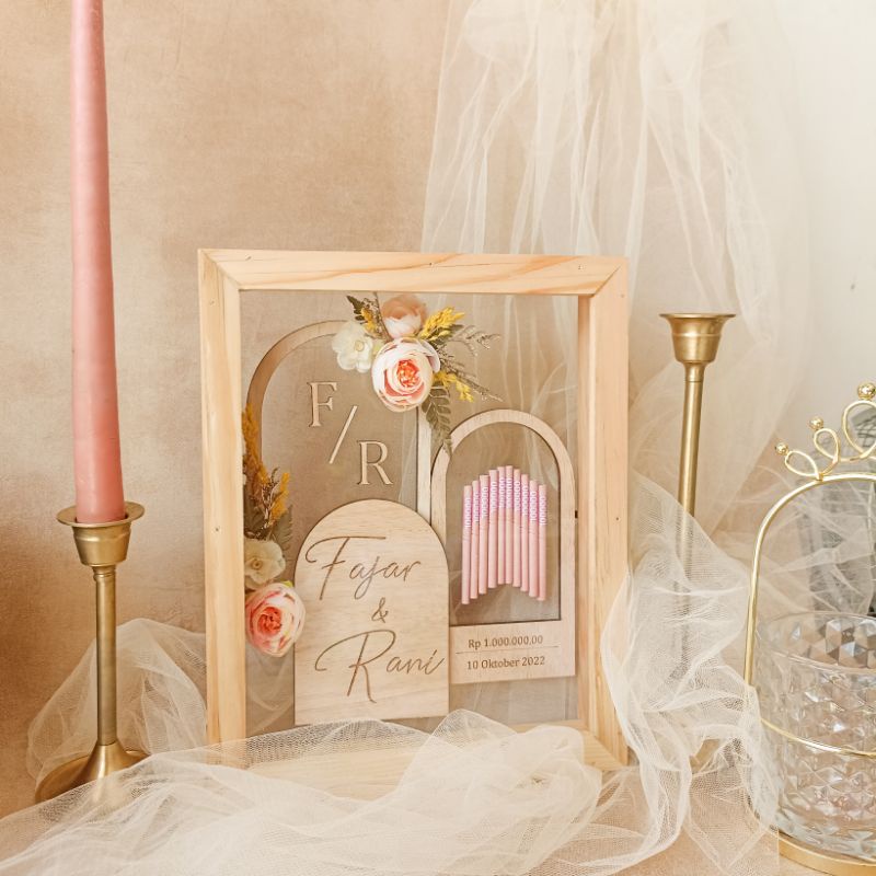 Mahar Dome Minimalis Laser Cut Mahar Pernikahan Mahar Akrilik Mahar Rustic Mahar Transparan