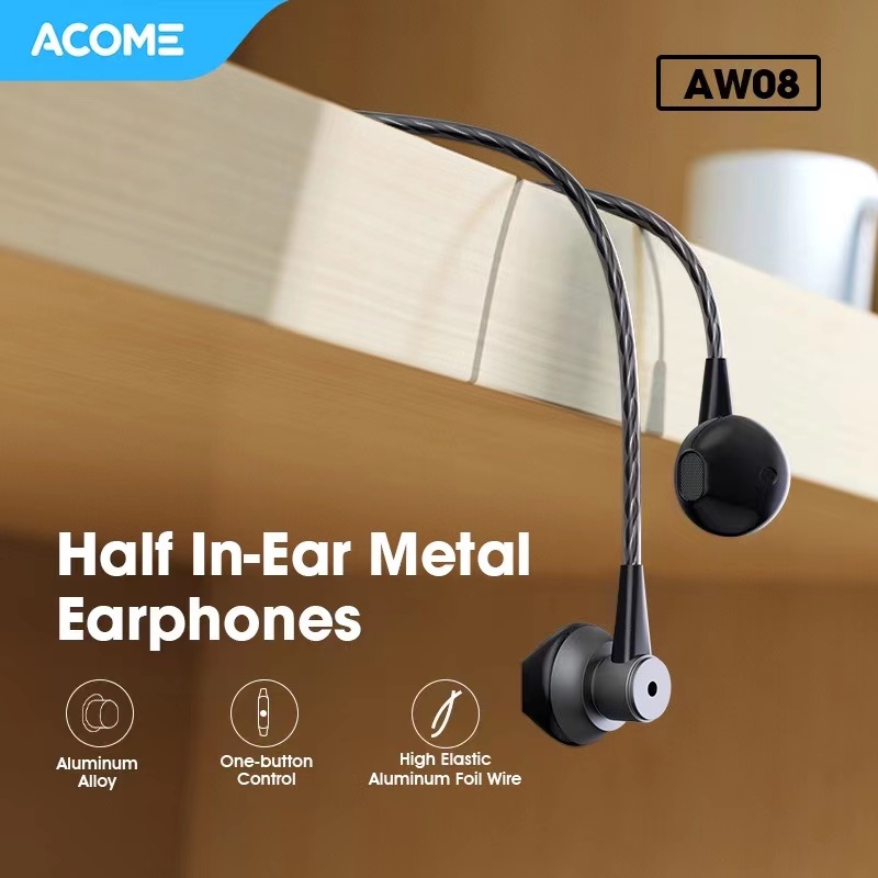 Acome Wired Earphone Headset AluminumAlloy Garansi Resmi 1 thn AW08