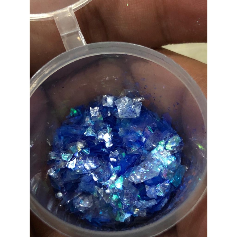 CAMPURAN RESIN CARBON  FOIL LEAF GALAXY FLAKES SNOW / NAIL ART/ HIASAN KUKU