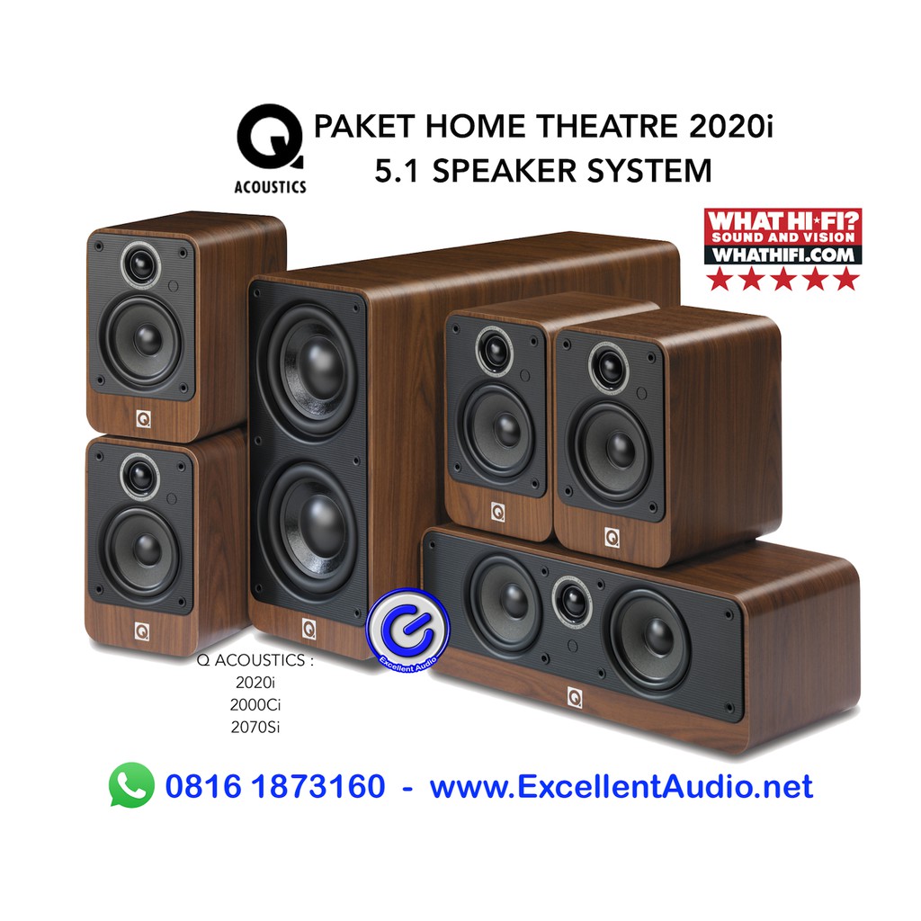 Paket Q Acoustics 2020i 2000Ci 2070Si home theatre speaker system 5.1 kanal