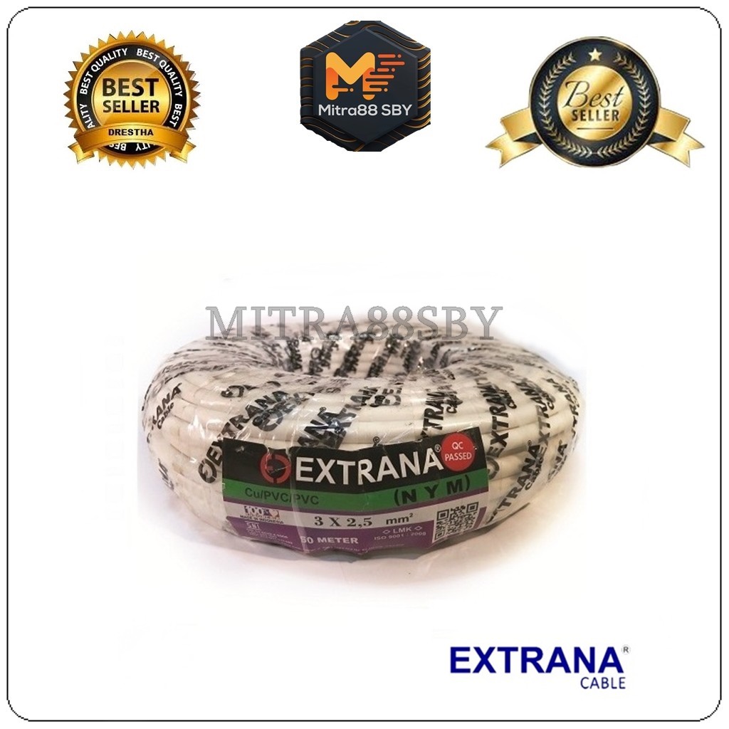 Mitra88sby kabel listrik NYM 2 x 1,5 / 2 x 2,5 / 3 x 1,5 / 3x 2,5 eterna dan extrana