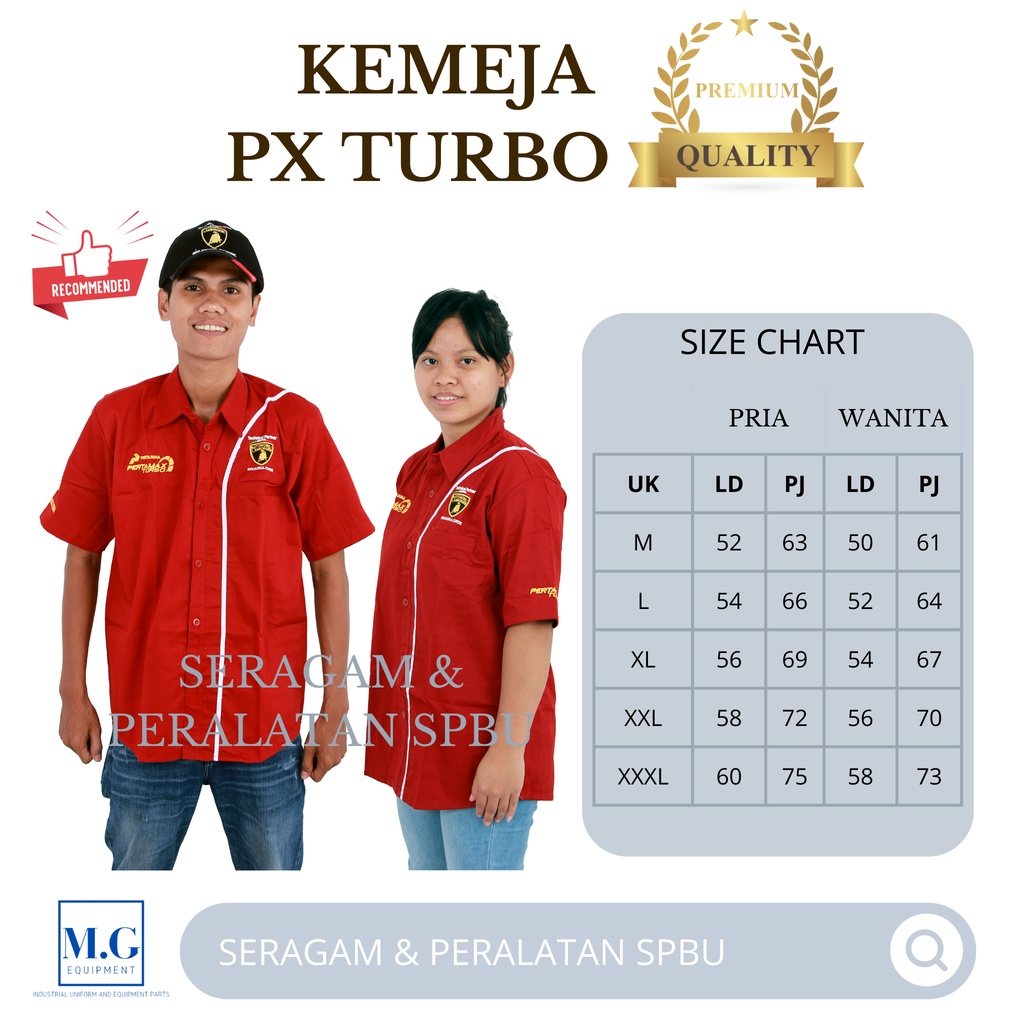 Kemeja Pertamina Px Turbo Pria Wanita