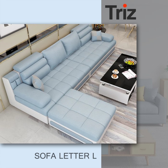 sofa minimalis l 4 seater furniture minimalis bonus meja minimalis [Triz Furniture]