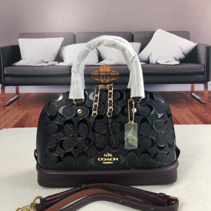 Tas Coach 55450 Mini Sierra Debossed Signature Patent Leather