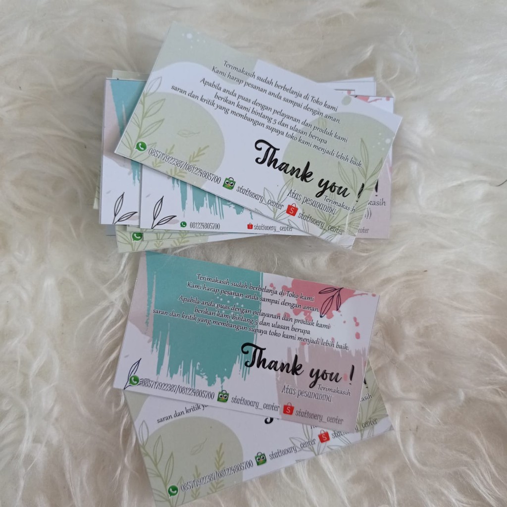 ISI 100PCS | Kartu ucapan terima kasih ONLINE SHOP / thank you custom /THANKSCARD OLSHOP/CUSTOM