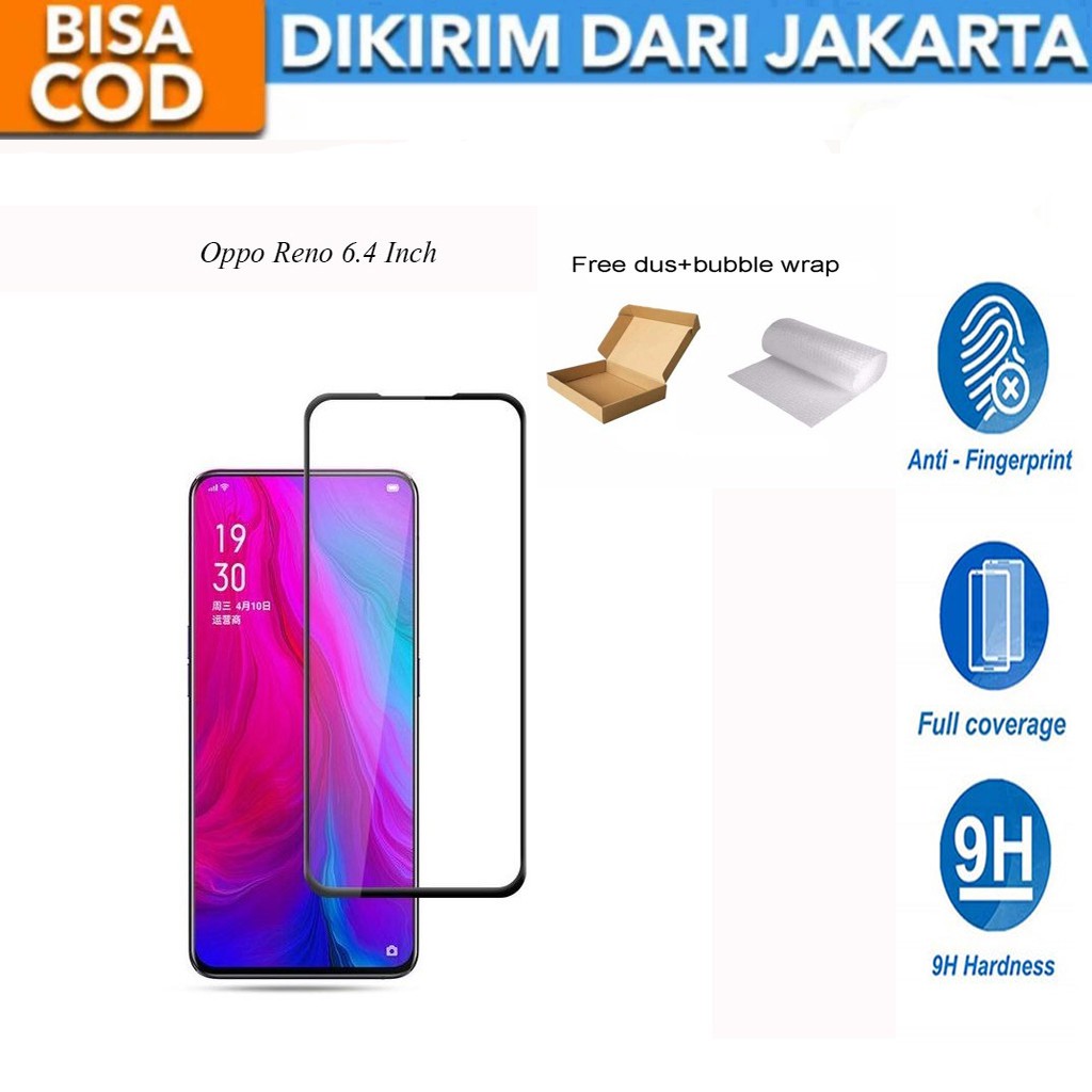 Tempered Glass Oppo Reno 6.4 inch CPH1917 Full Cover/Full Screen Protector Anti Gores