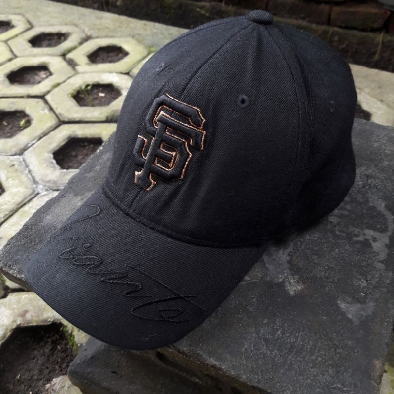 Cap Baseball Flexfit MLB San Fransisco Black Topi Hitam M XL Thrift Second Murah