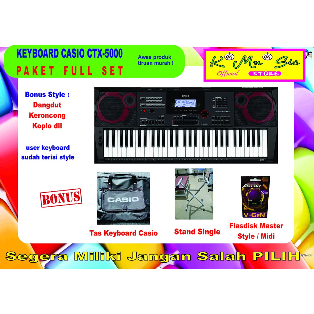 keyboard Casio CTX-5000 CTX 5000 CTX5000 ORI paket full atau non paket